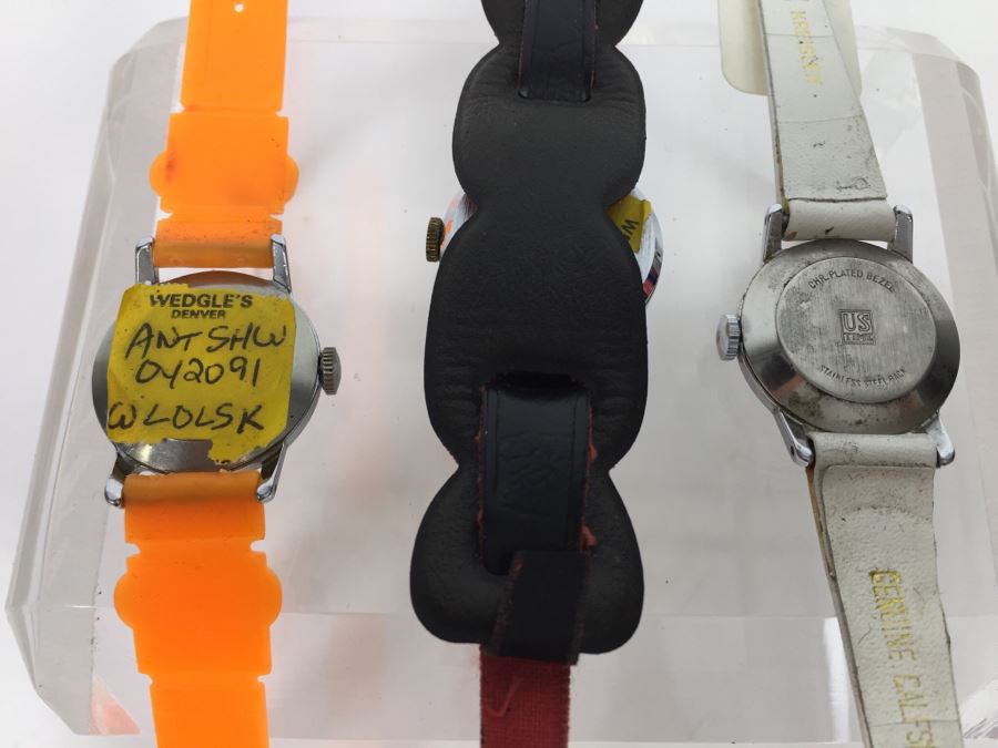 (3) Vintage Cinderella Walt Disney Character Watches U.S. Time 1955 And Bradley Swiss Made [Photo 15]