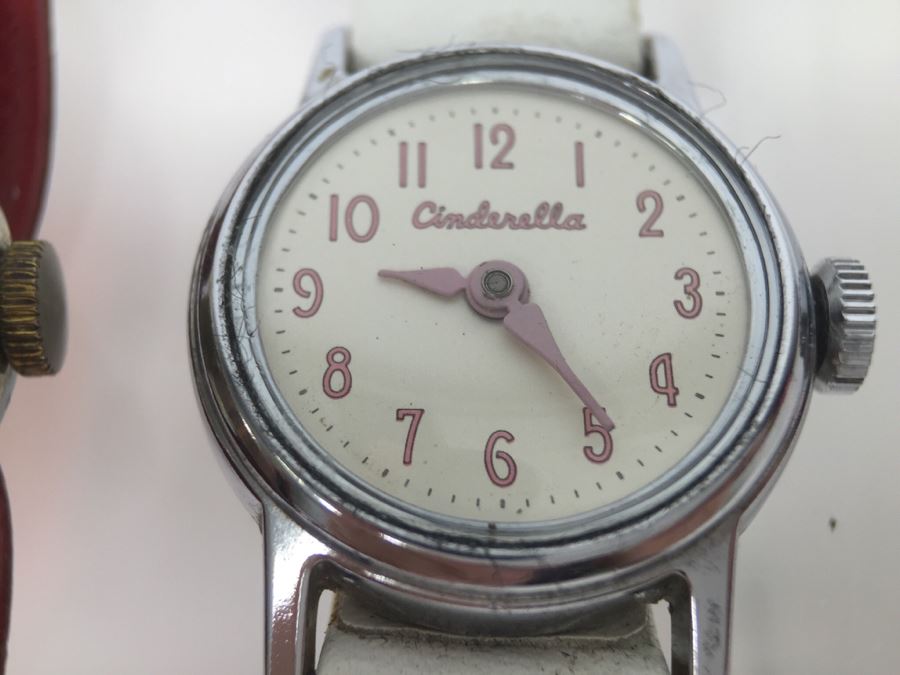 (3) Vintage Cinderella Walt Disney Character Watches U.S. Time 1955 And Bradley Swiss Made [Photo 12]