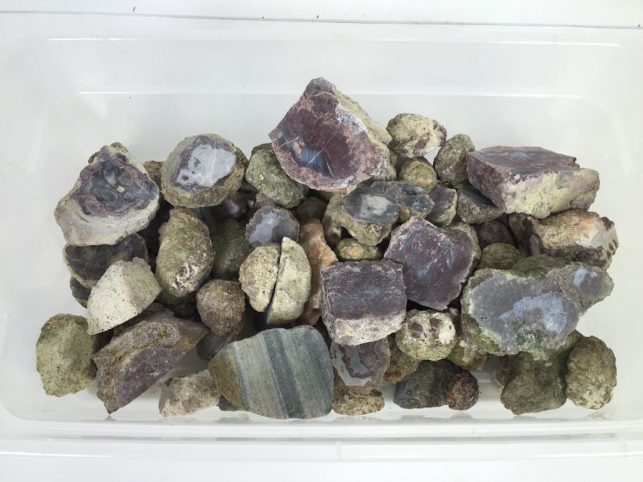 Box Full Of Polished Rocks