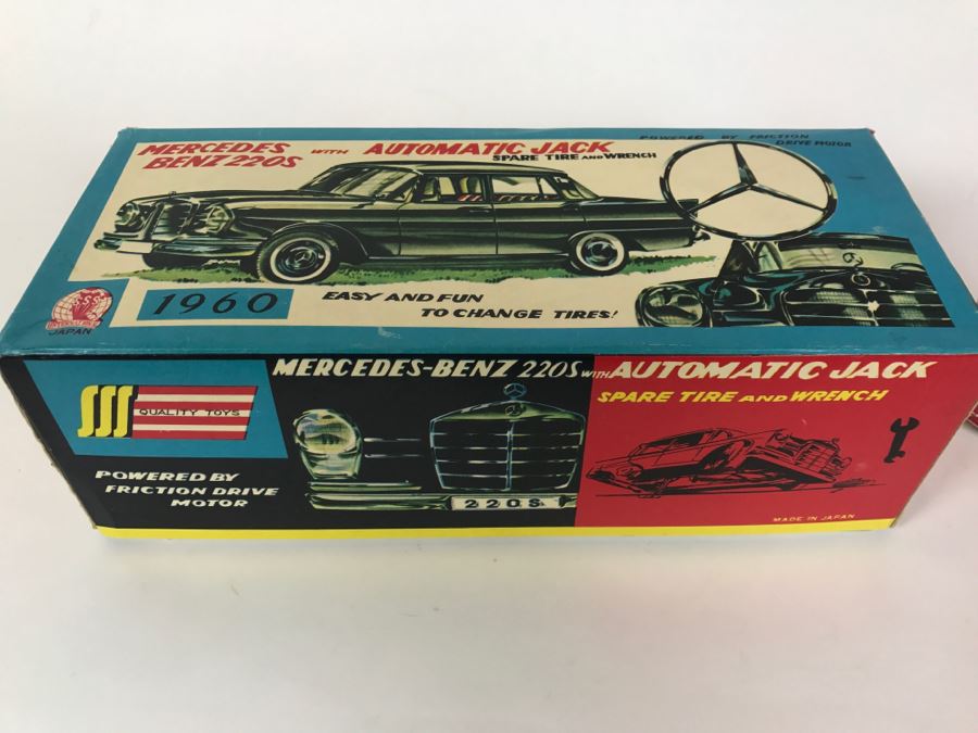 New Old Stock Friction Tin Litho 1960 Mercedes Benz 220S With Box Japan [Photo 2]
