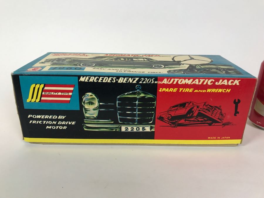 New Old Stock Friction Tin Litho 1960 Mercedes Benz 220S With Box Japan [Photo 3]