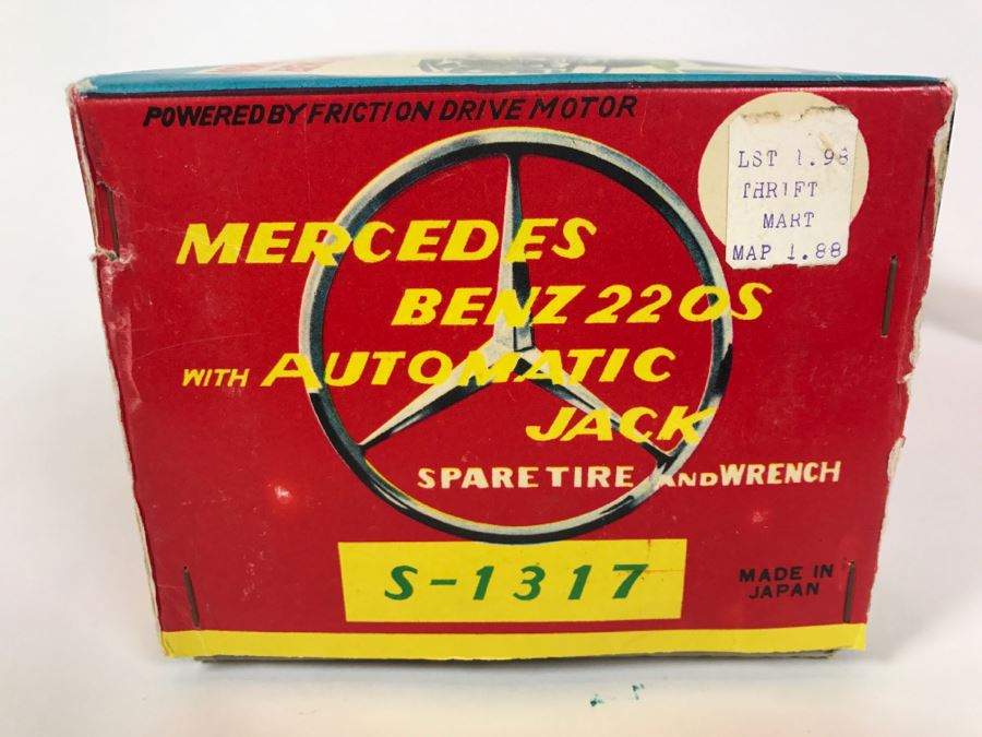 New Old Stock Friction Tin Litho 1960 Mercedes Benz 220S With Box Japan [Photo 6]