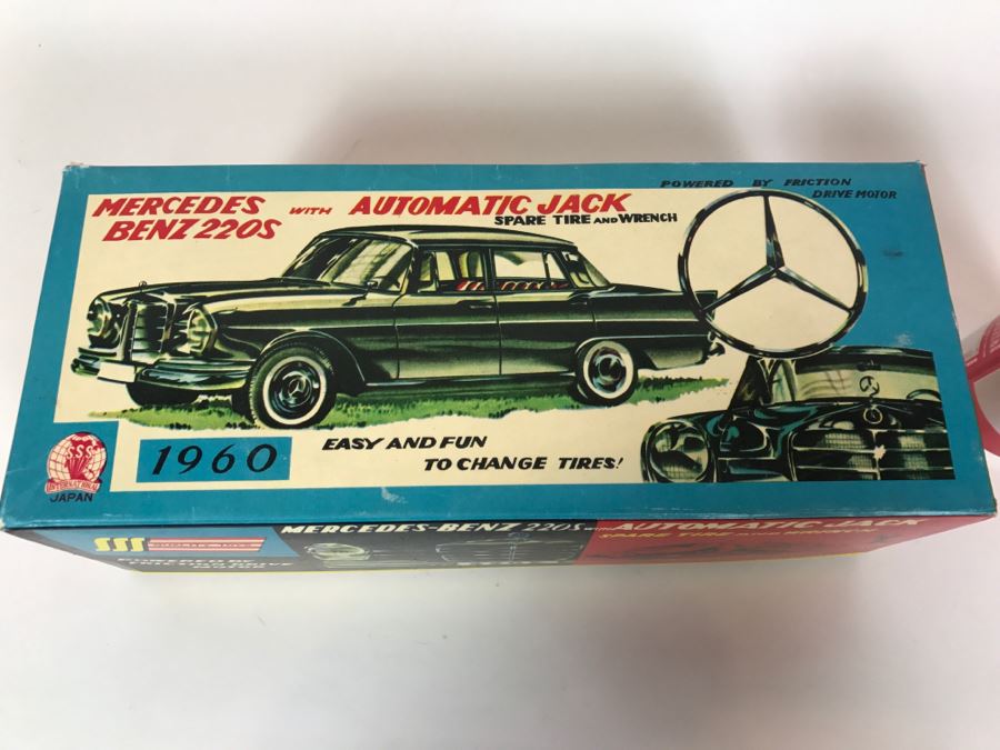 New Old Stock Friction Tin Litho 1960 Mercedes Benz 220S With Box Japan [Photo 5]