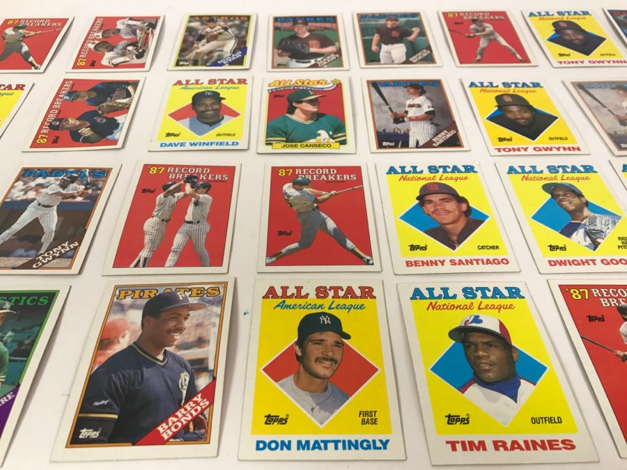 Collection Of 32 Vintage Topps Baseball Cards 1987 1988 (Sample Cards From Other Larger Shoebox Lot In Sale) [Photo 8]