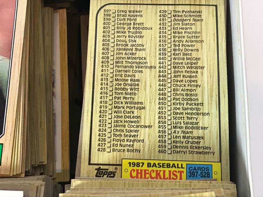 Large Shoebox Collection Of Vintage Topps Baseball Cards Mainly 1987 [Photo 7]