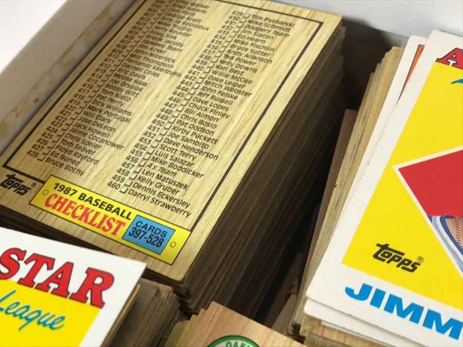 Large Shoebox Collection Of Vintage Topps Baseball Cards Mainly 1987 [Photo 3]