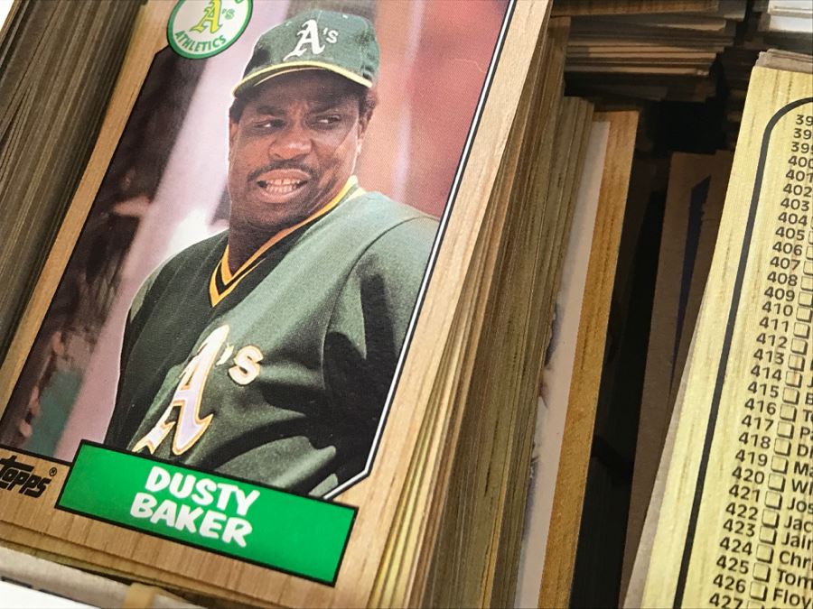 Large Shoebox Collection Of Vintage Topps Baseball Cards Mainly 1987 [Photo 8]