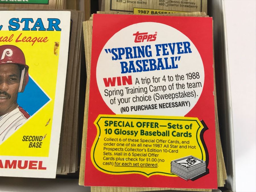 Large Shoebox Collection Of Vintage Topps Baseball Cards Mainly 1987 [Photo 12]