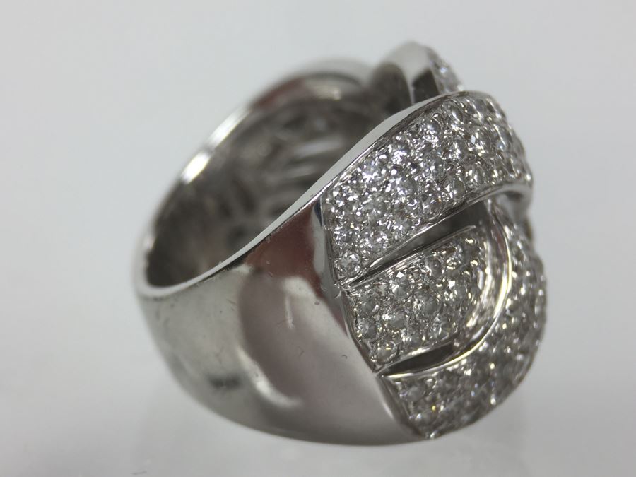 Stunning Platinum Diamond Ring PT900 Apx 2.00 Carat TW VS-2 To SI-1 G-H Appraised Fair Market Value $2,200 Ring Size 5.5 16g [Photo 3]