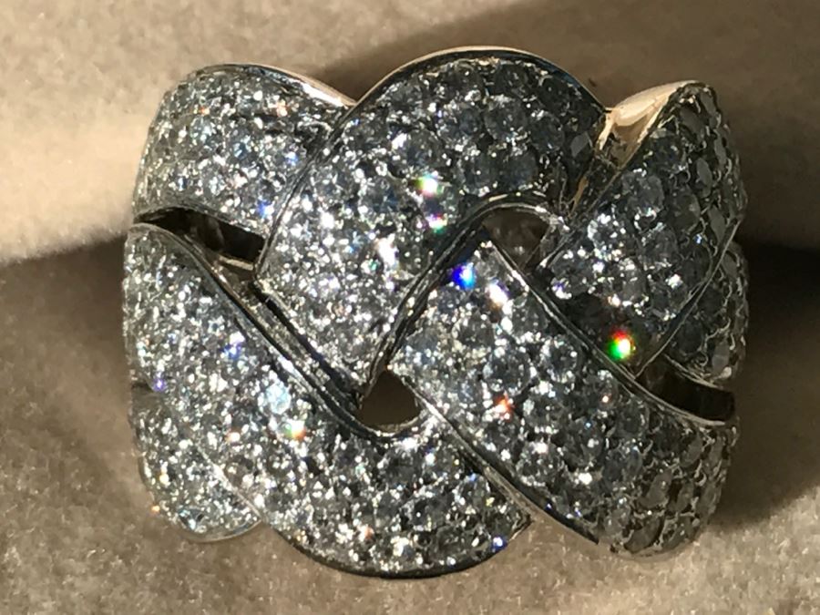 Stunning Platinum Diamond Ring PT900 Apx 2.00 Carat TW VS-2 To SI-1 G-H Appraised Fair Market Value $2,200 Ring Size 5.5 16g [Photo 4]