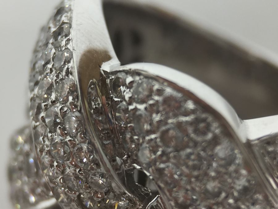 Stunning Platinum Diamond Ring PT900 Apx 2.00 Carat TW VS-2 To SI-1 G-H Appraised Fair Market Value $2,200 Ring Size 5.5 16g [Photo 28]