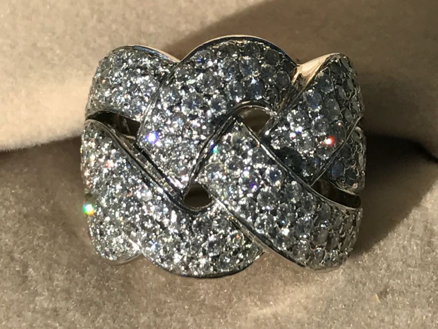 Stunning Platinum Diamond Ring PT900 Apx 2.00 Carat TW VS-2 To SI-1 G-H Appraised Fair Market Value $2,200 Ring Size 5.5 16g [Photo 51]