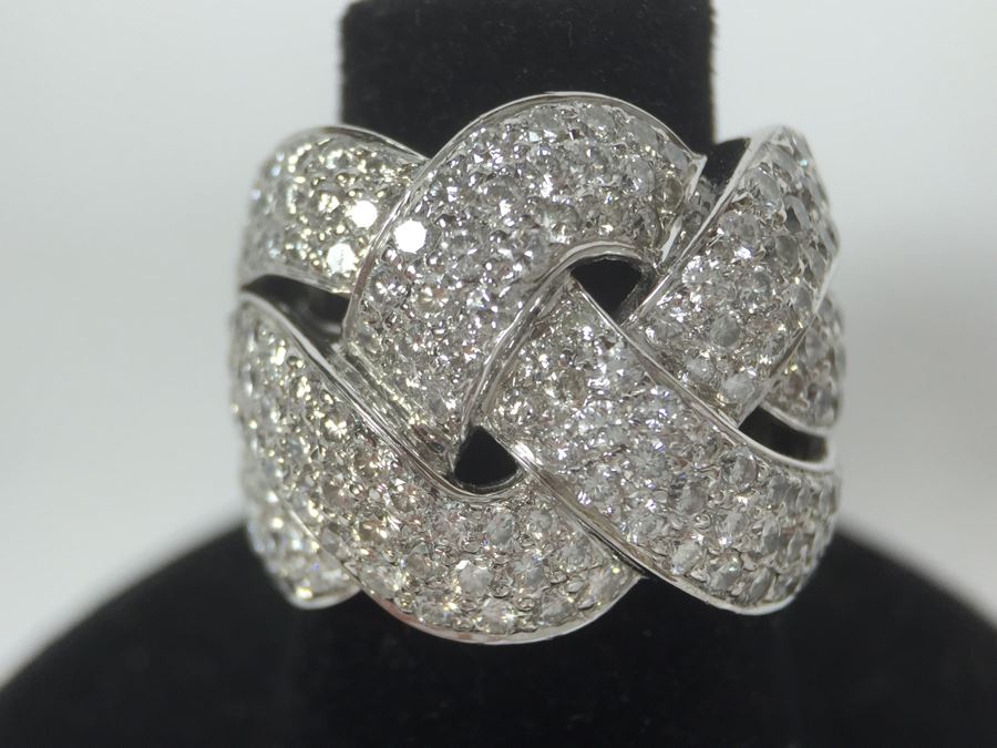 Stunning Platinum Diamond Ring PT900 Apx 2.00 Carat TW VS-2 To SI-1 G-H Appraised Fair Market Value $2,200 Ring Size 5.5 16g [Photo 18]