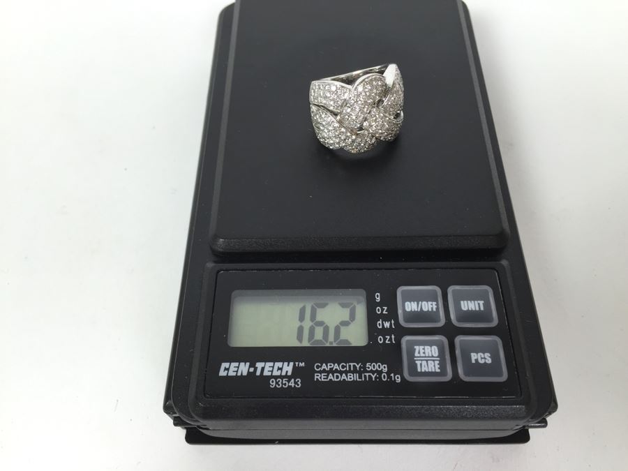 Stunning Platinum Diamond Ring PT900 Apx 2.00 Carat TW VS-2 To SI-1 G-H Appraised Fair Market Value $2,200 Ring Size 5.5 16g [Photo 34]