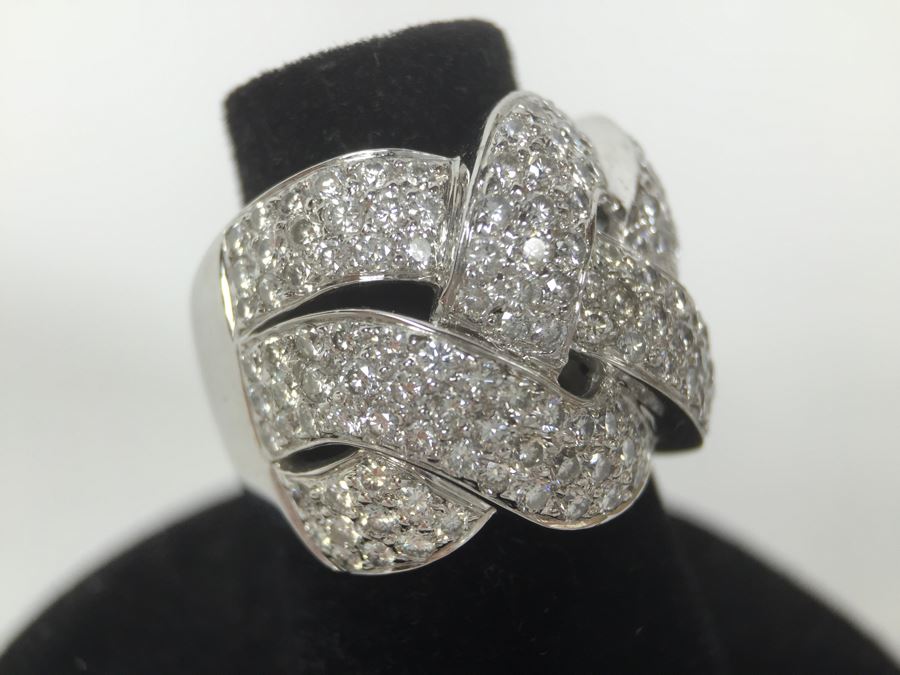 Stunning Platinum Diamond Ring PT900 Apx 2.00 Carat TW VS-2 To SI-1 G-H Appraised Fair Market Value $2,200 Ring Size 5.5 16g [Photo 15]