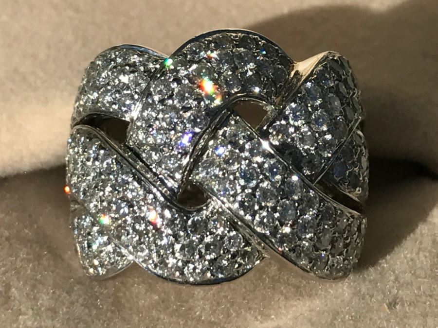 Stunning Platinum Diamond Ring PT900 Apx 2.00 Carat TW VS-2 To SI-1 G-H Appraised Fair Market Value $2,200 Ring Size 5.5 16g [Photo 50]
