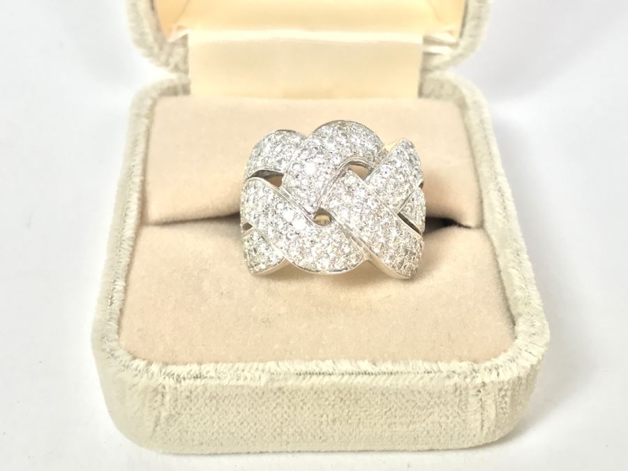 Stunning Platinum Diamond Ring PT900 Apx 2.00 Carat TW VS-2 To SI-1 G-H Appraised Fair Market Value $2,200 Ring Size 5.5 16g [Photo 37]
