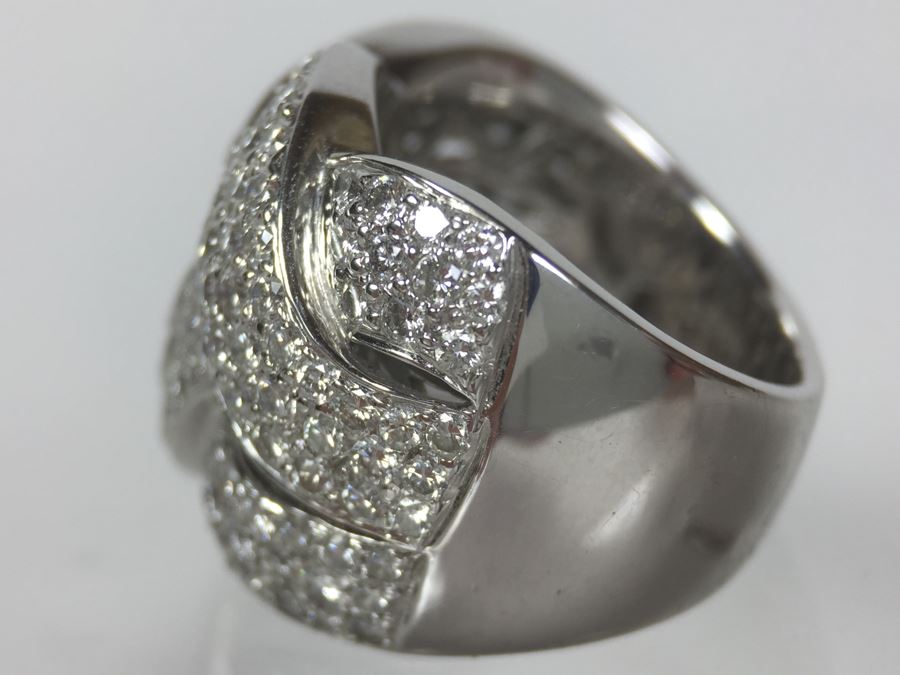 Stunning Platinum Diamond Ring PT900 Apx 2.00 Carat TW VS-2 To SI-1 G-H Appraised Fair Market Value $2,200 Ring Size 5.5 16g [Photo 12]