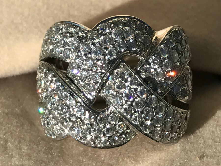 Stunning Platinum Diamond Ring PT900 Apx 2.00 Carat TW VS-2 To SI-1 G-H Appraised Fair Market Value $2,200 Ring Size 5.5 16g [Photo 52]