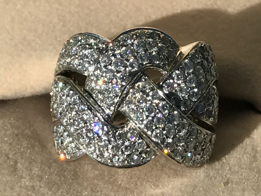 Stunning Platinum Diamond Ring PT900 Apx 2.00 Carat TW VS-2 To SI-1 G-H Appraised Fair Market Value $2,200 Ring Size 5.5 16g [Photo 57]