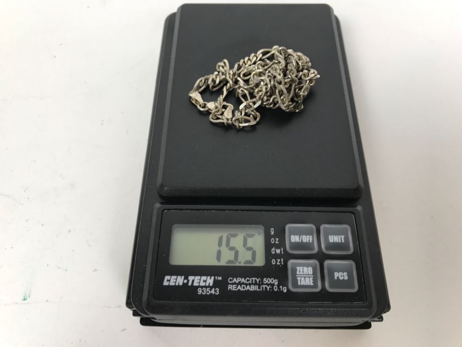 Sterling Silver Chain Necklace Italy 15.5g [Photo 6]