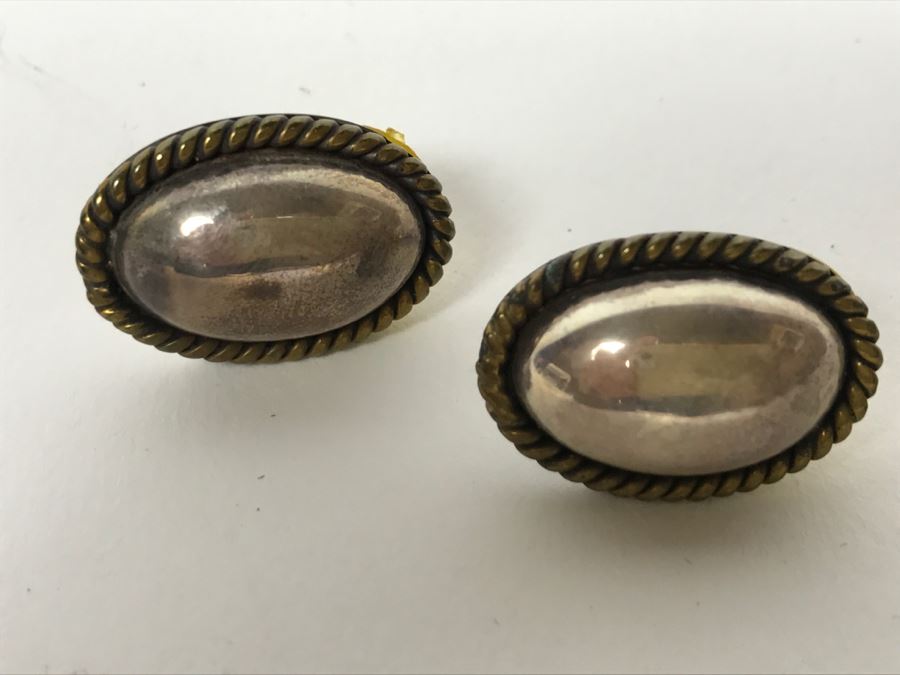 Sterling Silver Post Earrings Stamped TC-306 Mexico 925 9.4g [Photo 2]