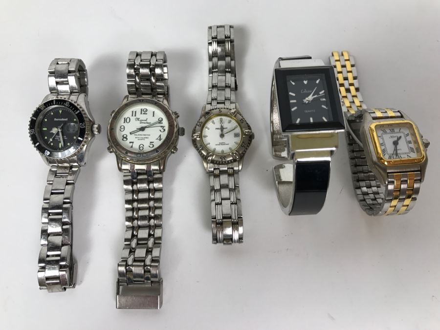 Collection Of (5) Watches Including Armitron Mercedes Advertising Watch And Marcel Drucker Talking Watch [Photo 1]