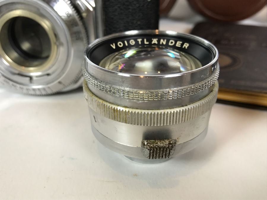 Voigtlander Prominent II Film Camera With Leather Case, Multiple Lenses, Filter, Flash, Hood And Original Manuals - See All Photos [Photo 17]