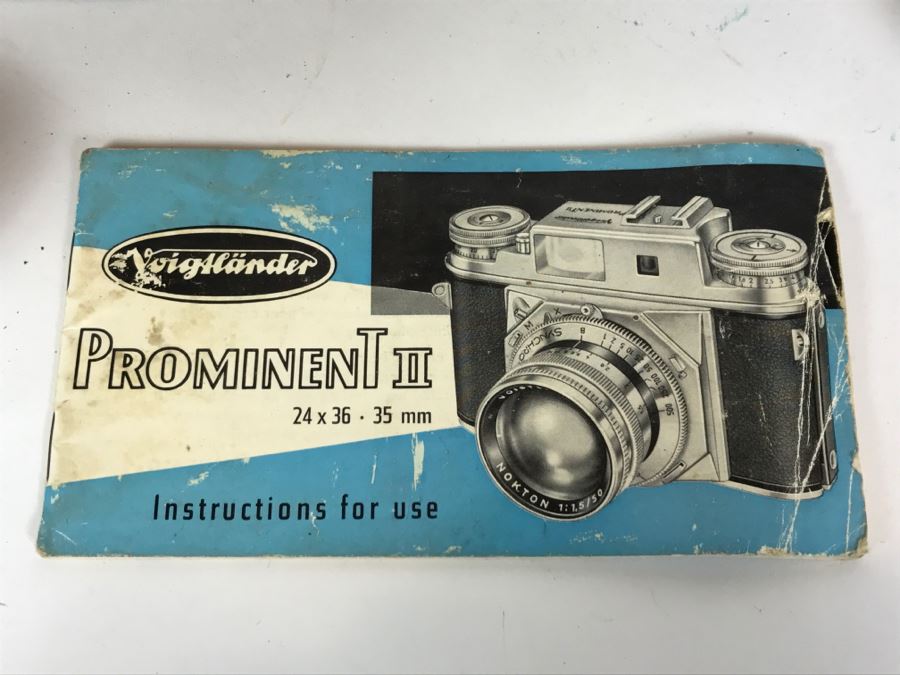 Voigtlander Prominent II Film Camera With Leather Case, Multiple Lenses, Filter, Flash, Hood And Original Manuals - See All Photos [Photo 52]