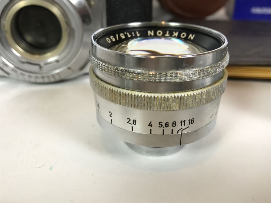 Voigtlander Prominent II Film Camera With Leather Case, Multiple Lenses, Filter, Flash, Hood And Original Manuals - See All Photos [Photo 21]