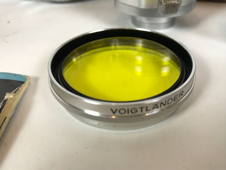 Voigtlander Prominent II Film Camera With Leather Case, Multiple Lenses, Filter, Flash, Hood And Original Manuals - See All Photos [Photo 13]