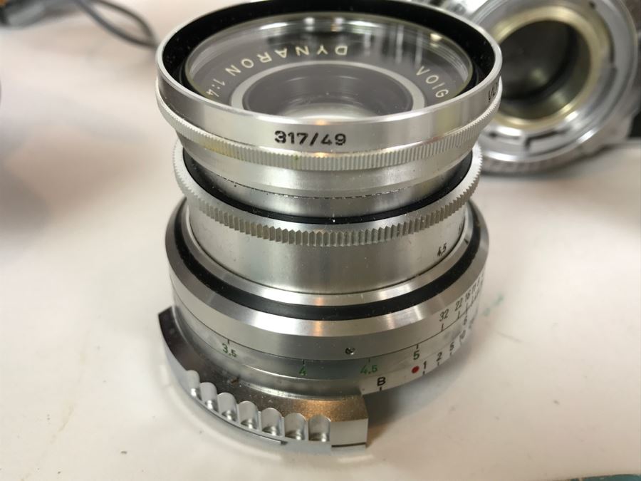 Voigtlander Prominent II Film Camera With Leather Case, Multiple Lenses, Filter, Flash, Hood And Original Manuals - See All Photos [Photo 9]