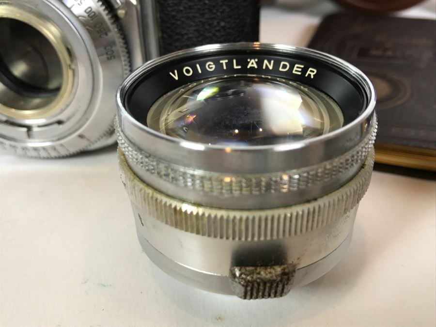 Voigtlander Prominent II Film Camera With Leather Case, Multiple Lenses, Filter, Flash, Hood And Original Manuals - See All Photos [Photo 16]