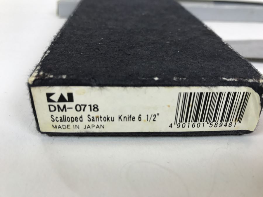 Set Of 3 Knives: Shun DM0718 Classic Knife (Retails $175), Vintage La Borde Chrome Molybdenum Stainless Chef's Knife And Global CROMOVA 18cm Stainless Vegetable Knife [Photo 3]