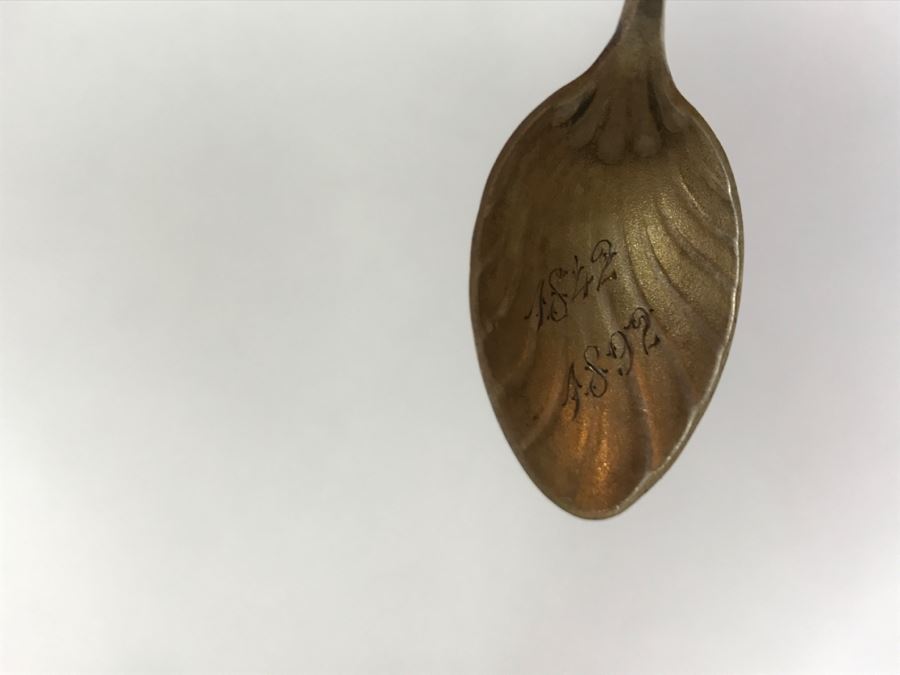 Set Of 3 Antique Sterling Silver Serving Pieces Flatware Spoon Fork 1892 1893 [Photo 5]