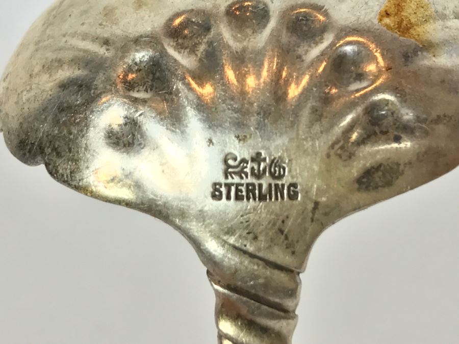 Set Of 3 Antique Sterling Silver Serving Pieces Flatware Spoon Fork 1892 1893 [Photo 12]