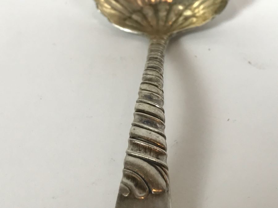 Set Of 3 Antique Sterling Silver Serving Pieces Flatware Spoon Fork 1892 1893 [Photo 10]