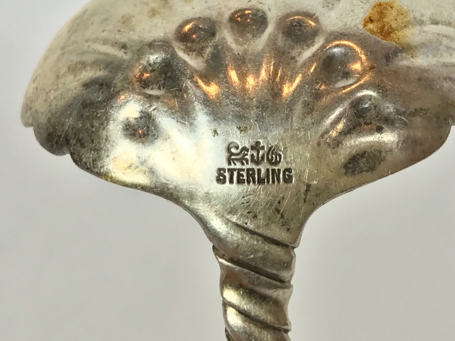 Set Of 3 Antique Sterling Silver Serving Pieces Flatware Spoon Fork 1892 1893 [Photo 11]