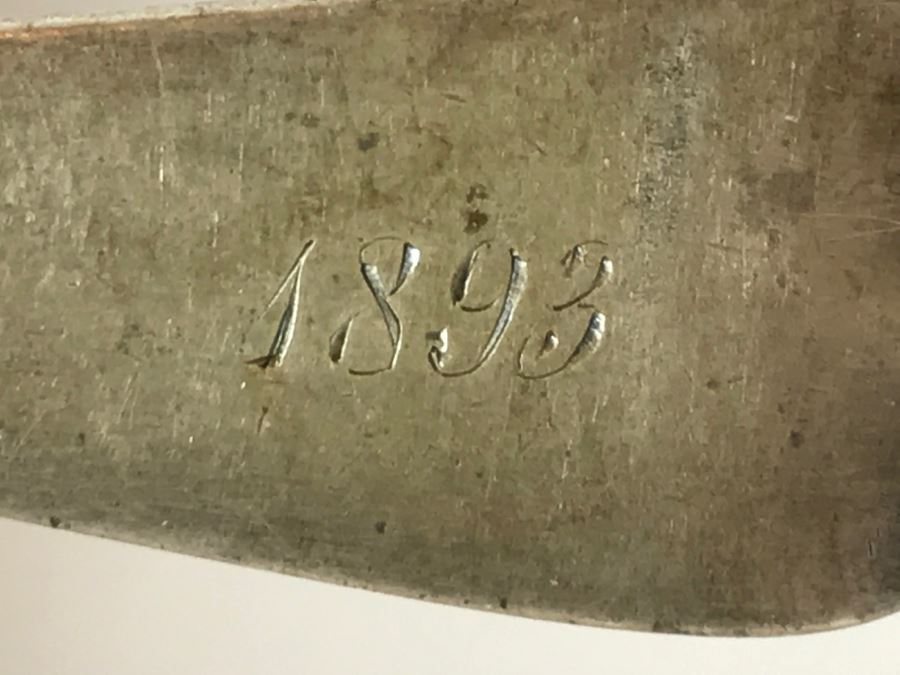 Set Of 3 Antique Sterling Silver Serving Pieces Flatware Spoon Fork 1892 1893 [Photo 8]