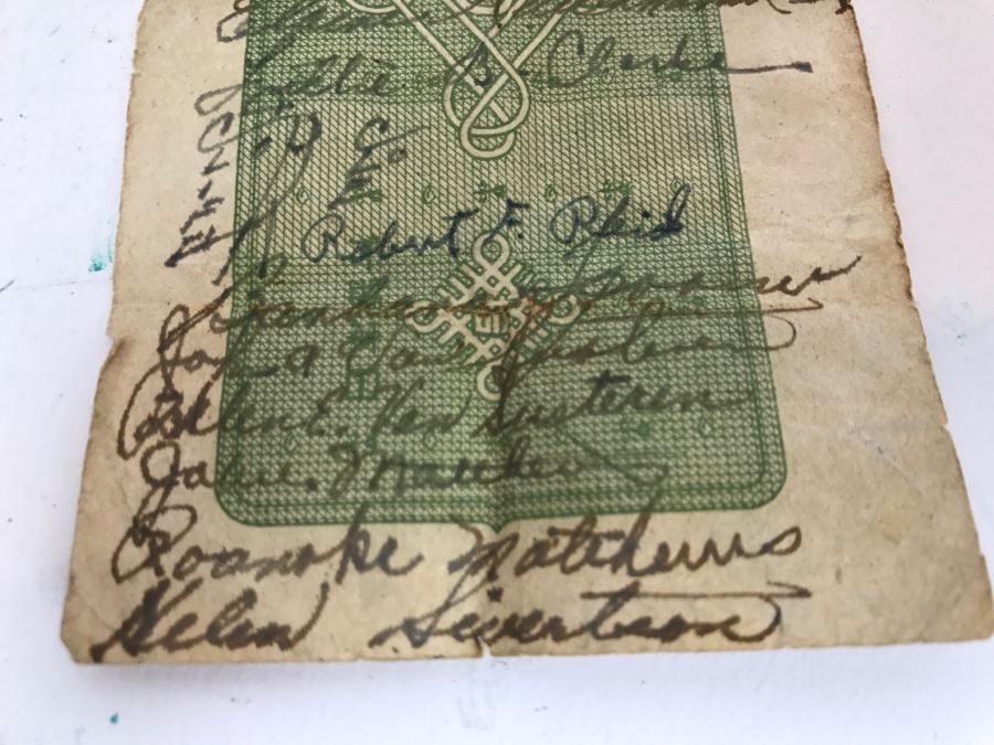 Vintage Wallet With Personal Effects As Found In Wallet Including Old Photos, Standing Liberty Silver Half Dollar, 1944 Barber Dime, Bank Of Japan Paper Currency Y10 Nippon With Various Names Written Over Bill And Catholic Pendants [Photo 15]