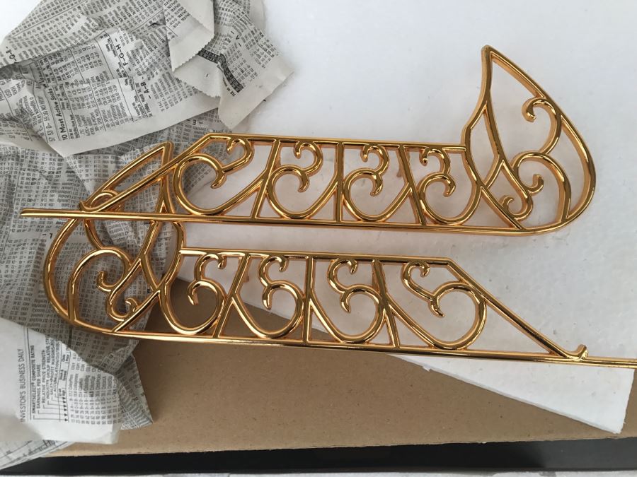 Traditions Porcelain Santa With Sleigh And Reindeer - Note The Gold Sleigh Blades Have Some Chips As Shown In Photos [Photo 11]