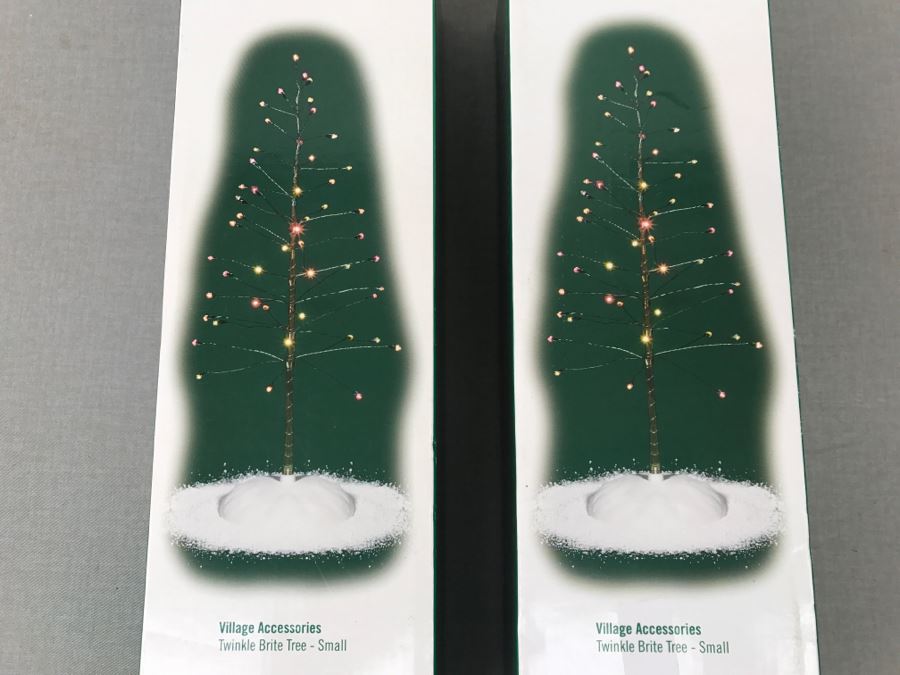 Pair Of Department 56 Village Accessories Twinkle Brite Trees Small [Photo 2]
