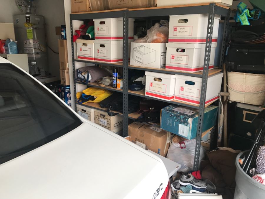 Set Of 4 Adjustable Commercial Grade Steel Shelving Units Empty - The Other Two Are Behind Shelving Pictured [Photo 2]