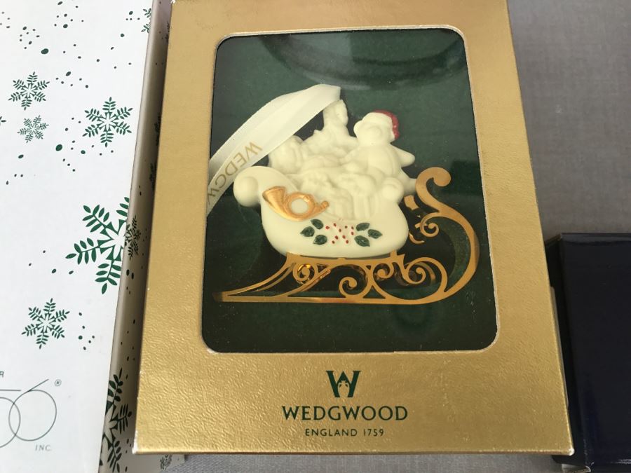 Collection Of Christmas Ornaments Including Waterford, Royal Crown Derby, Wedgwood, Department 56 And Reed & Barton [Photo 4]