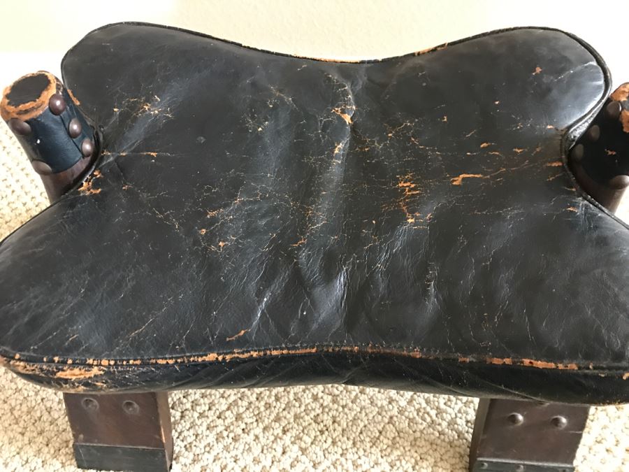 Vintage Rustic Camel Saddle Shape Stool [Photo 8]