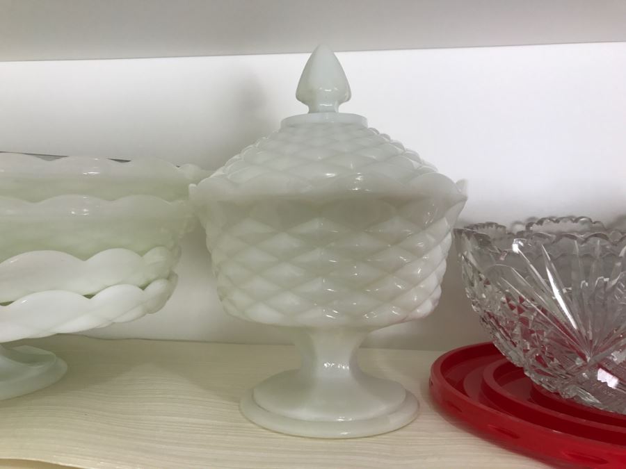 Kitchen Lot Featuring Vintage Milk Glass, Stemware, Japanese Tiles, Italian Plates And More [Photo 10]