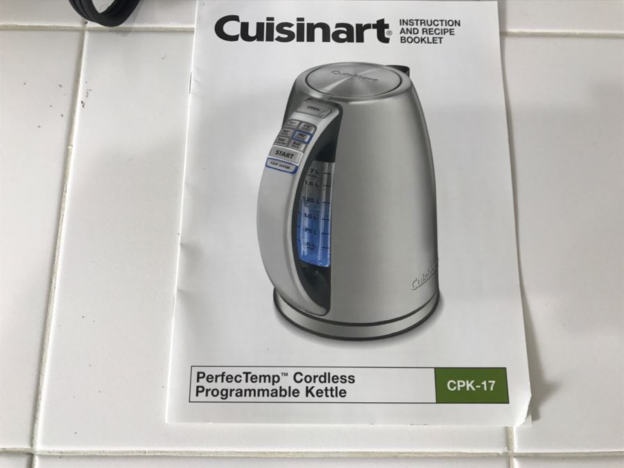 Cuisinart PerfecTemp Cordless Programmable Kettle CPK17 And Aladdin