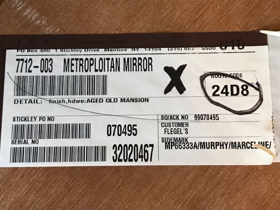 Stickley Furniture Round Wooden Metroploitan Wall Beveled Glass Mirror Aged Old Mansion Finish [Photo 13]