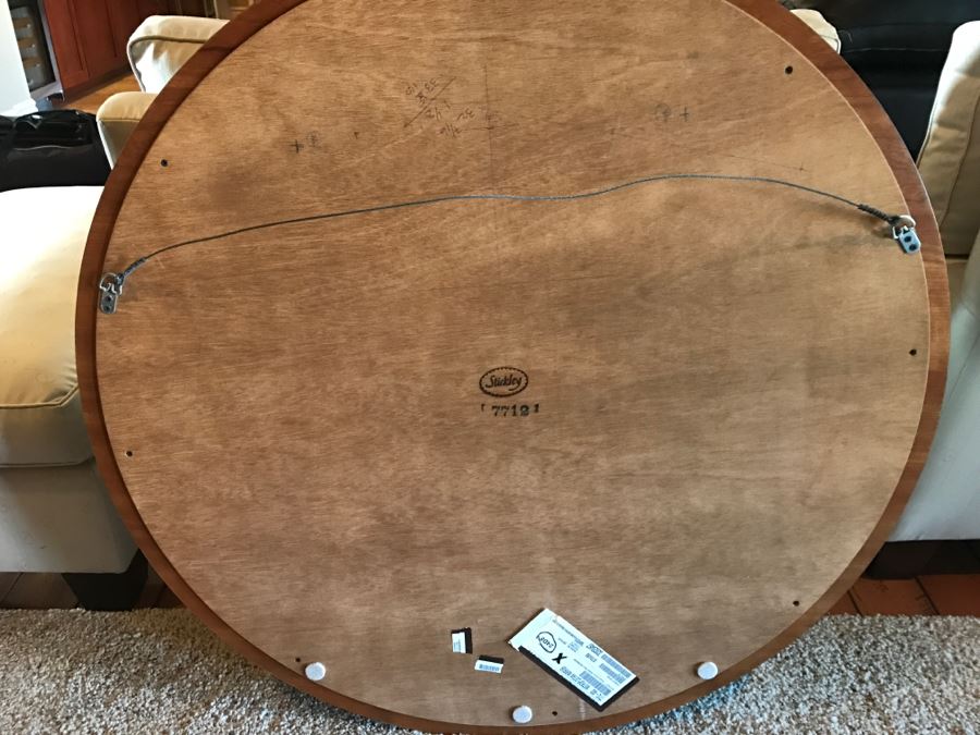 Stickley Furniture Round Wooden Metroploitan Wall Beveled Glass Mirror Aged Old Mansion Finish [Photo 12]