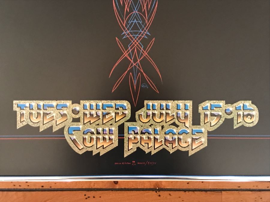 Vintage Framed Rock & Roll Poster The Rolling Stones Cow Palace Bill Graham Presents In San Francisco Design By R. Tuten Mouse Kelley [Photo 7]